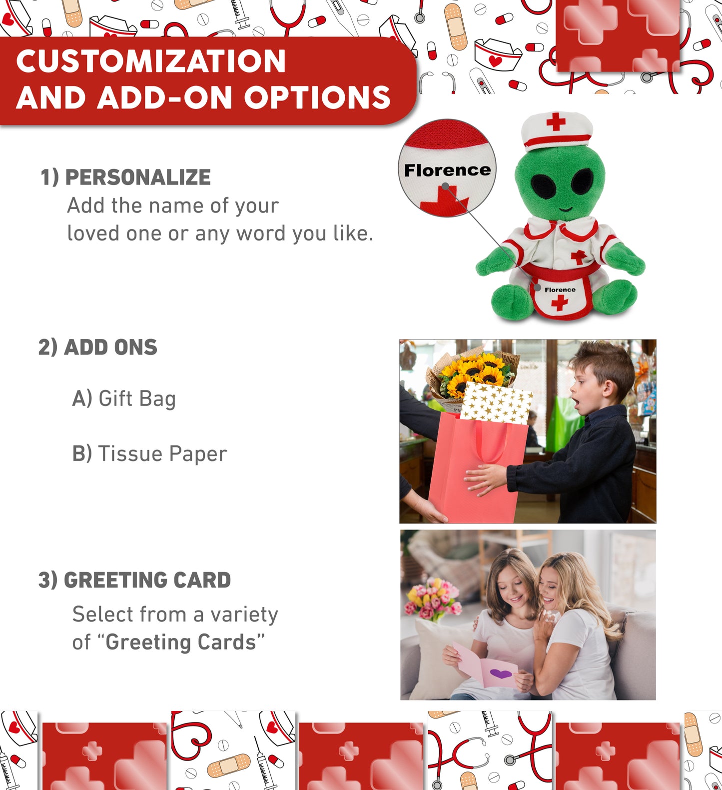 6" PLUSH - ALIEN NURSE DRESS UP