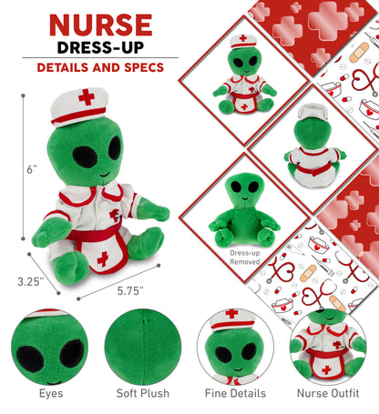 6" PLUSH - ALIEN NURSE DRESS UP