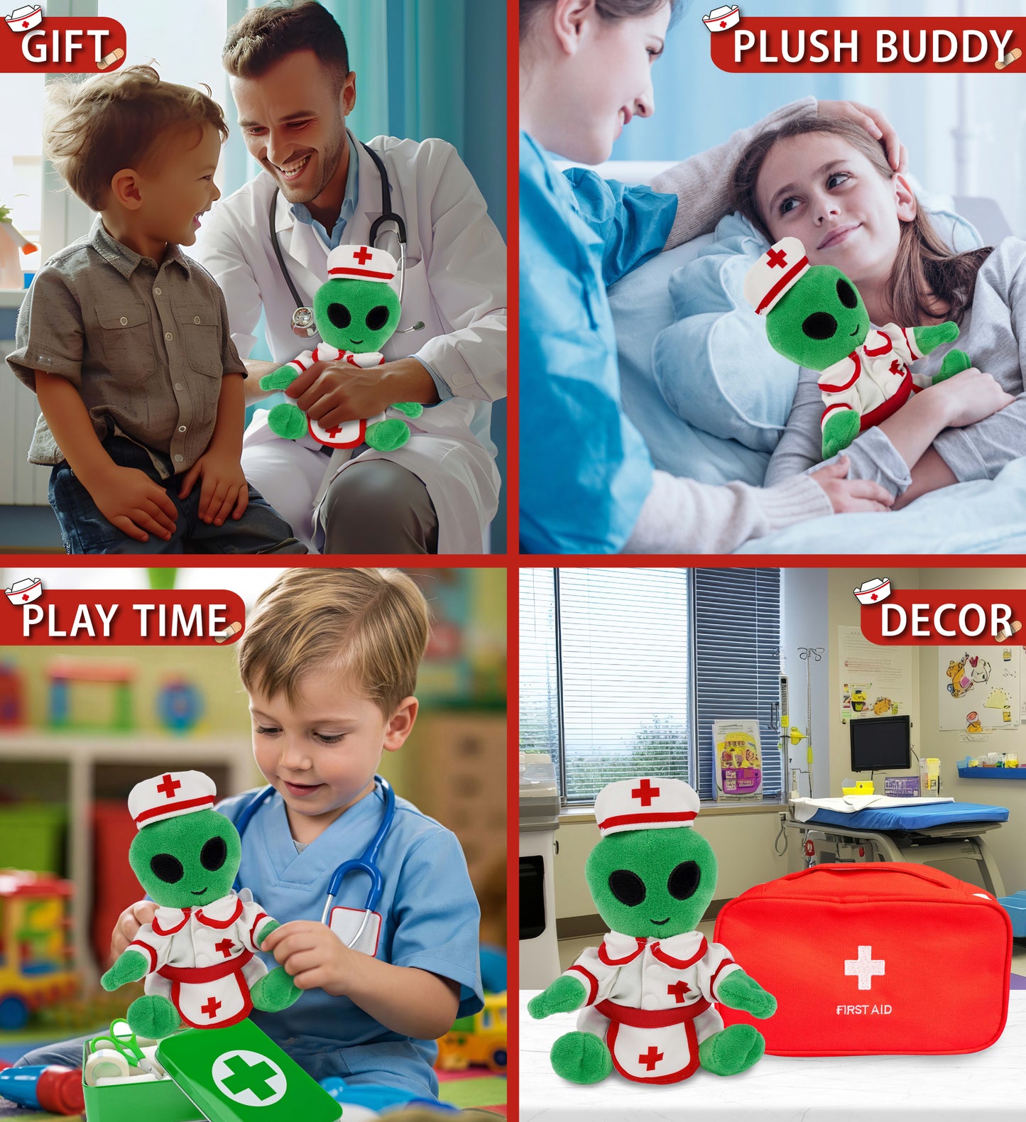 6" PLUSH - ALIEN NURSE DRESS UP