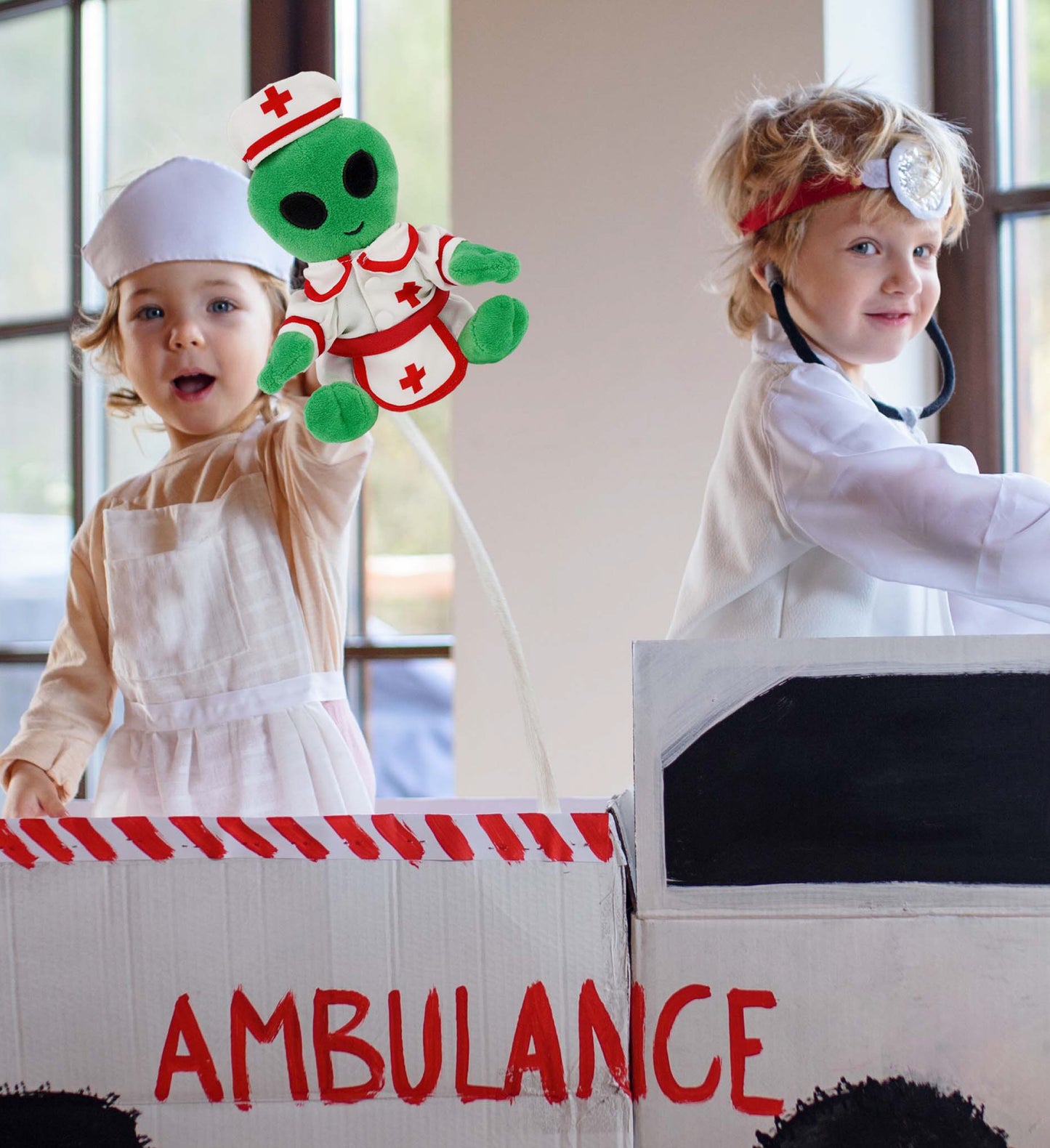 6" PLUSH - ALIEN NURSE DRESS UP