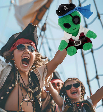 6" PLUSH - ALIEN WITH PIRATE DRESS UP