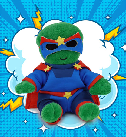 6" PLUSH - ALIEN WITH SUPER HERO DRESS UP