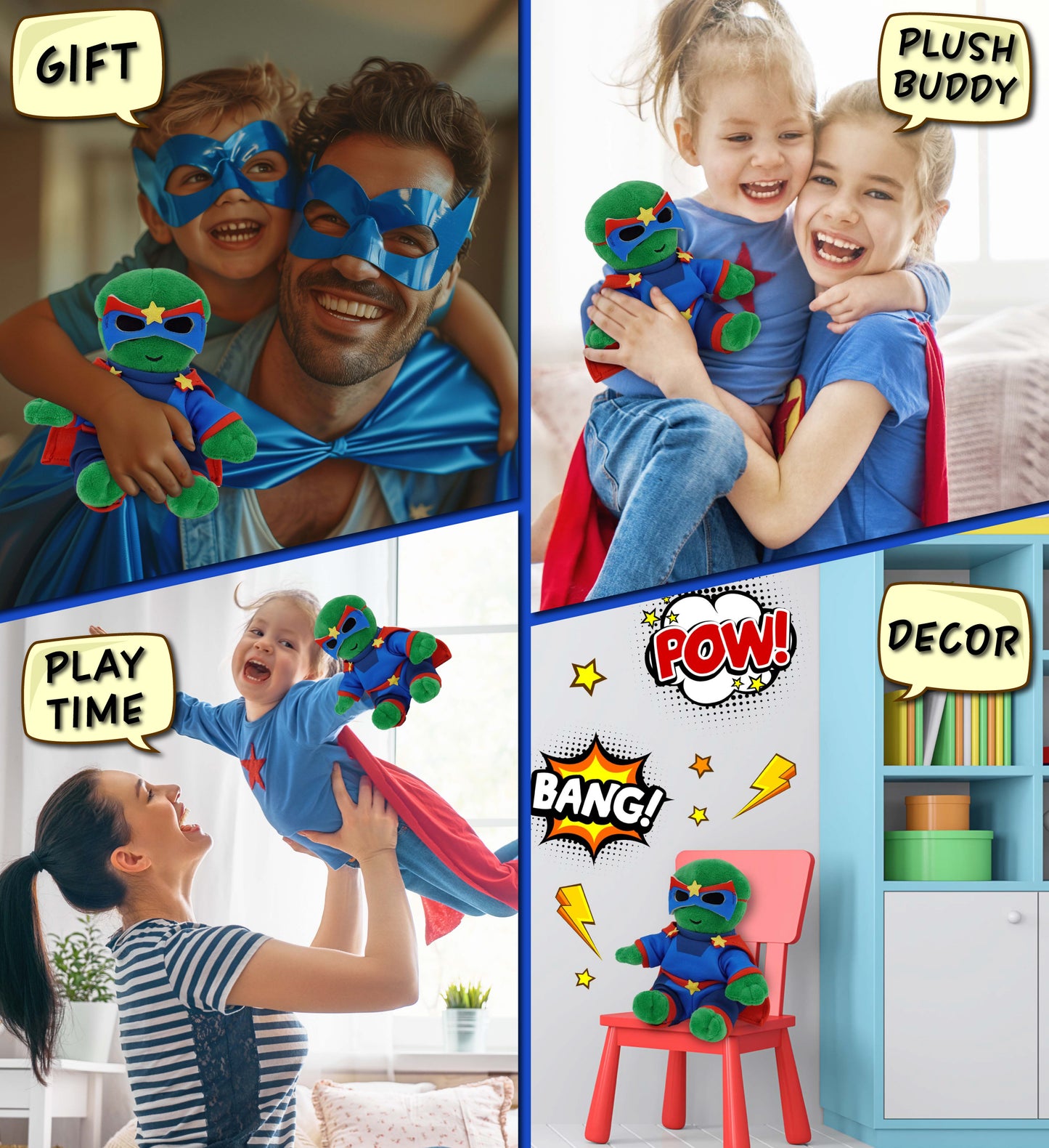 6" PLUSH - ALIEN WITH SUPER HERO DRESS UP