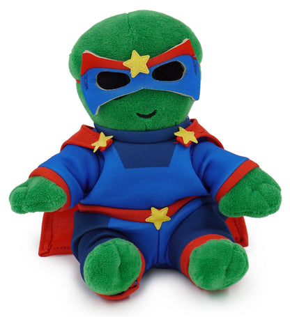 6" PLUSH - ALIEN WITH SUPER HERO DRESS UP