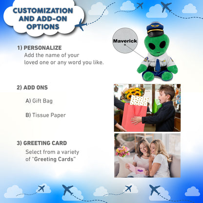 6" PLUSH - ALIEN WITH PILOT DRESS UP