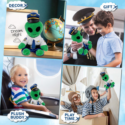 6" PLUSH - ALIEN WITH PILOT DRESS UP