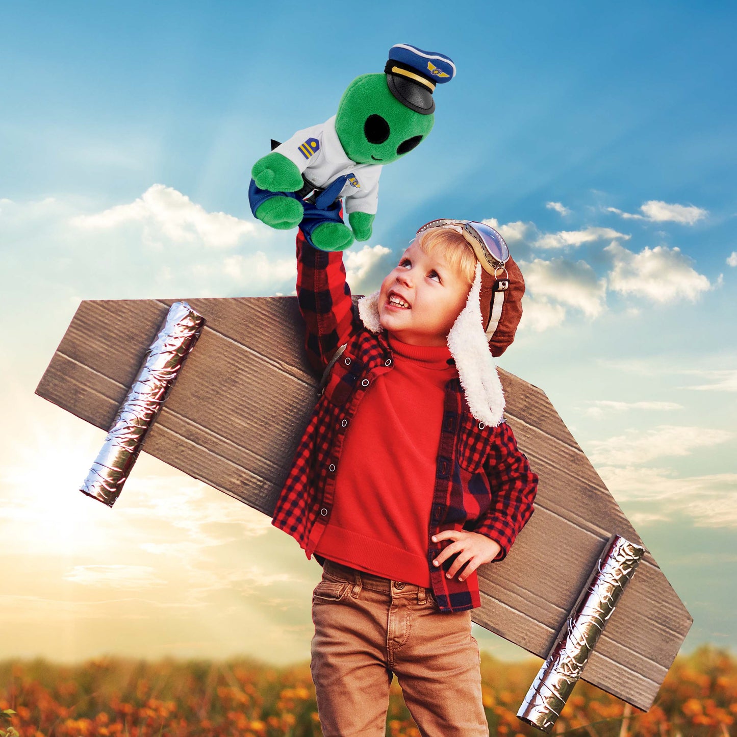 6" PLUSH - ALIEN WITH PILOT DRESS UP