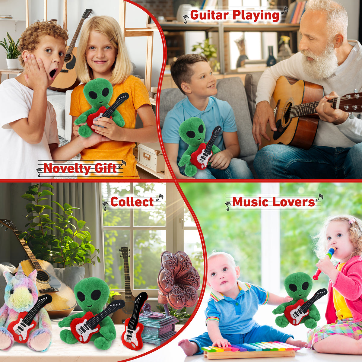 6" PLUSH - ALIEN WITH GUITAR ADD ON