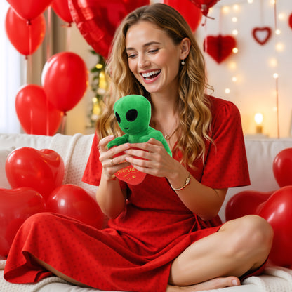 6" PLUSH - ALIEN WITH HAPPY ANNIVERSARY HEART
