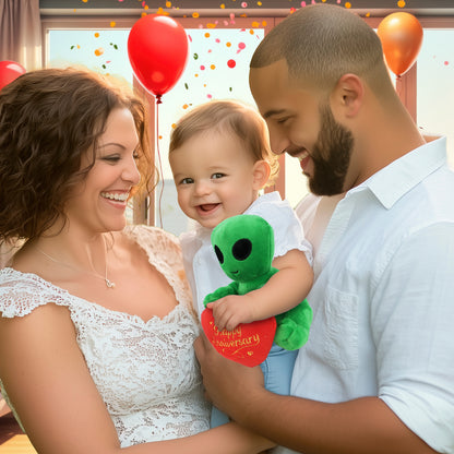 6" PLUSH - ALIEN WITH HAPPY ANNIVERSARY HEART