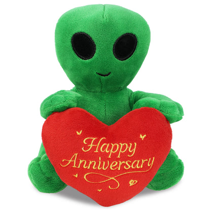 6" PLUSH - ALIEN WITH HAPPY ANNIVERSARY HEART