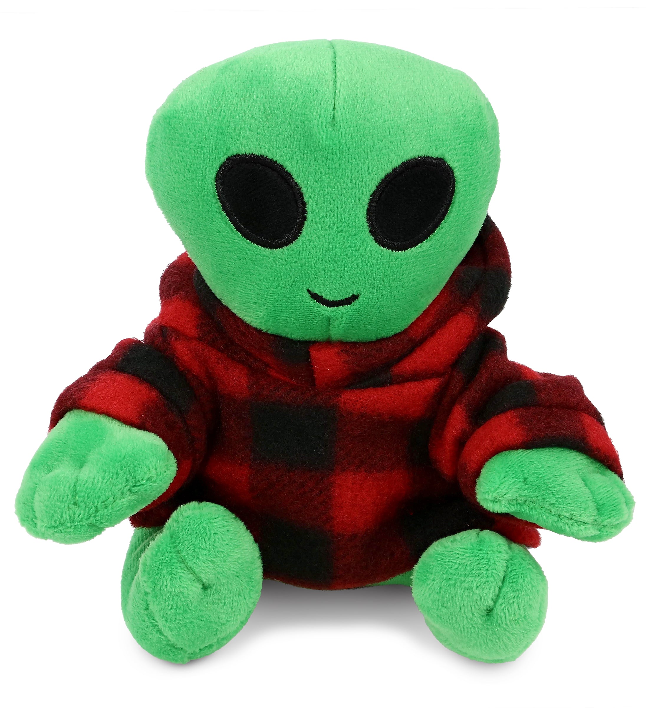 PLUSH RED PLAID HOODIE - 6" PLUSH - ALIEN