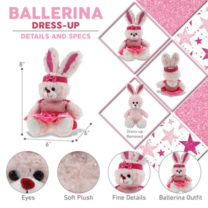 SPARKLING PLUSH - ROSE GOLD BUNNY WITH BALLERINA DRESS UP