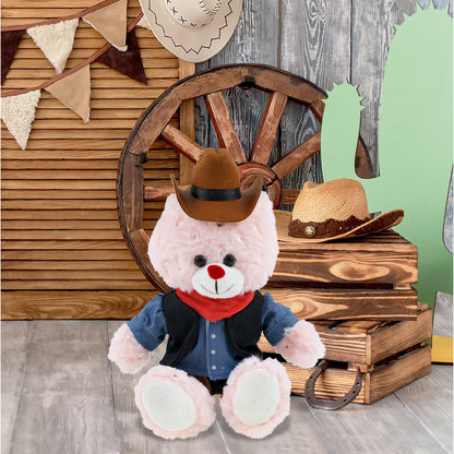 SPARKLING PLUSH - ROSE GOLD BUNNY With COWBOY Dress Up