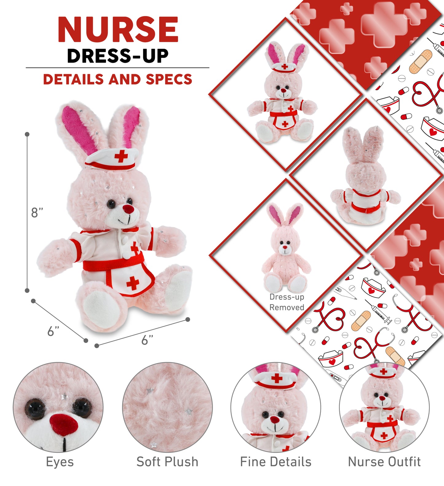 SPARKLING PLUSH - ROSE GOLD BUNNY NURSE