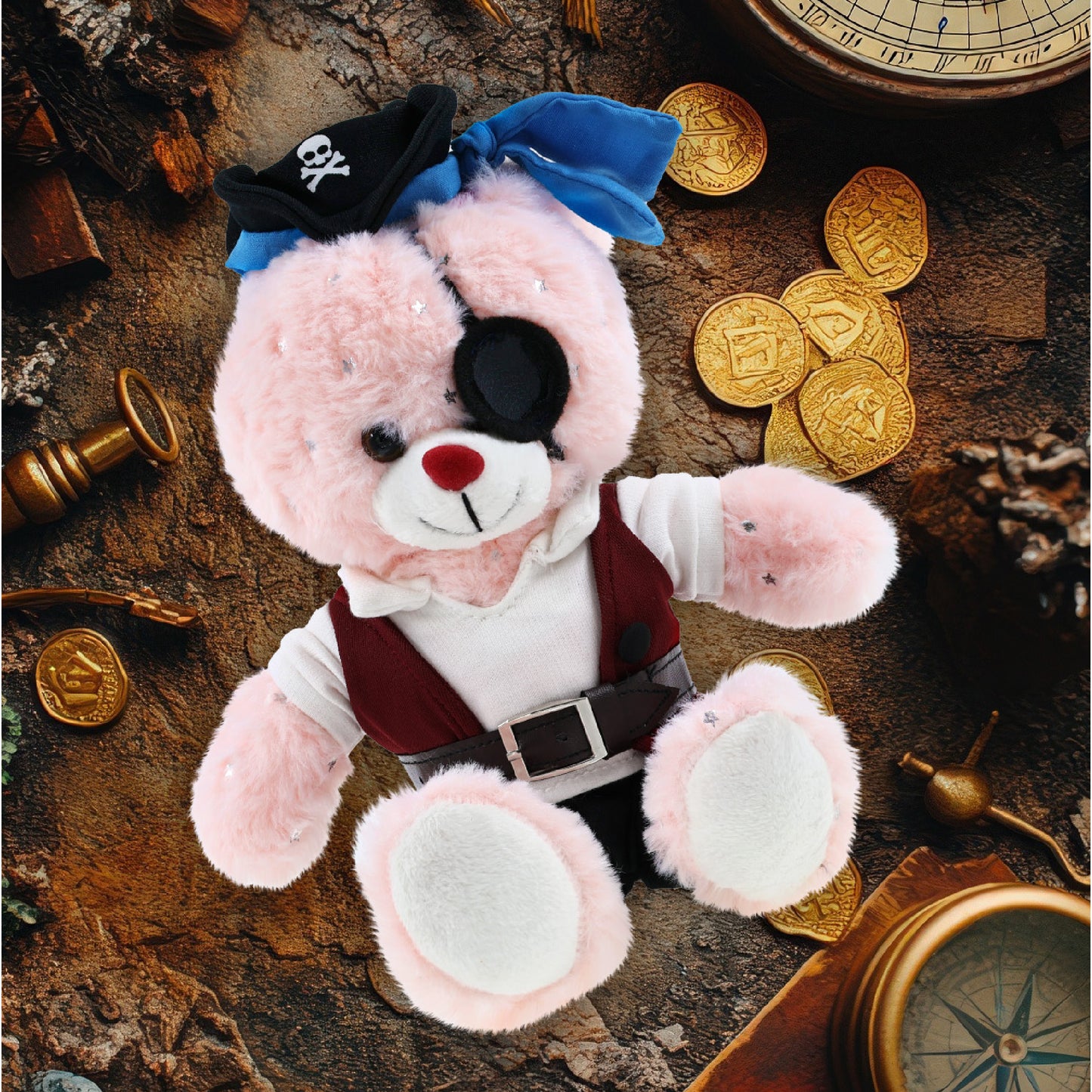 SPARKLING PLUSH - ROSE GOLD BUNNY PIRATE DRESS UP