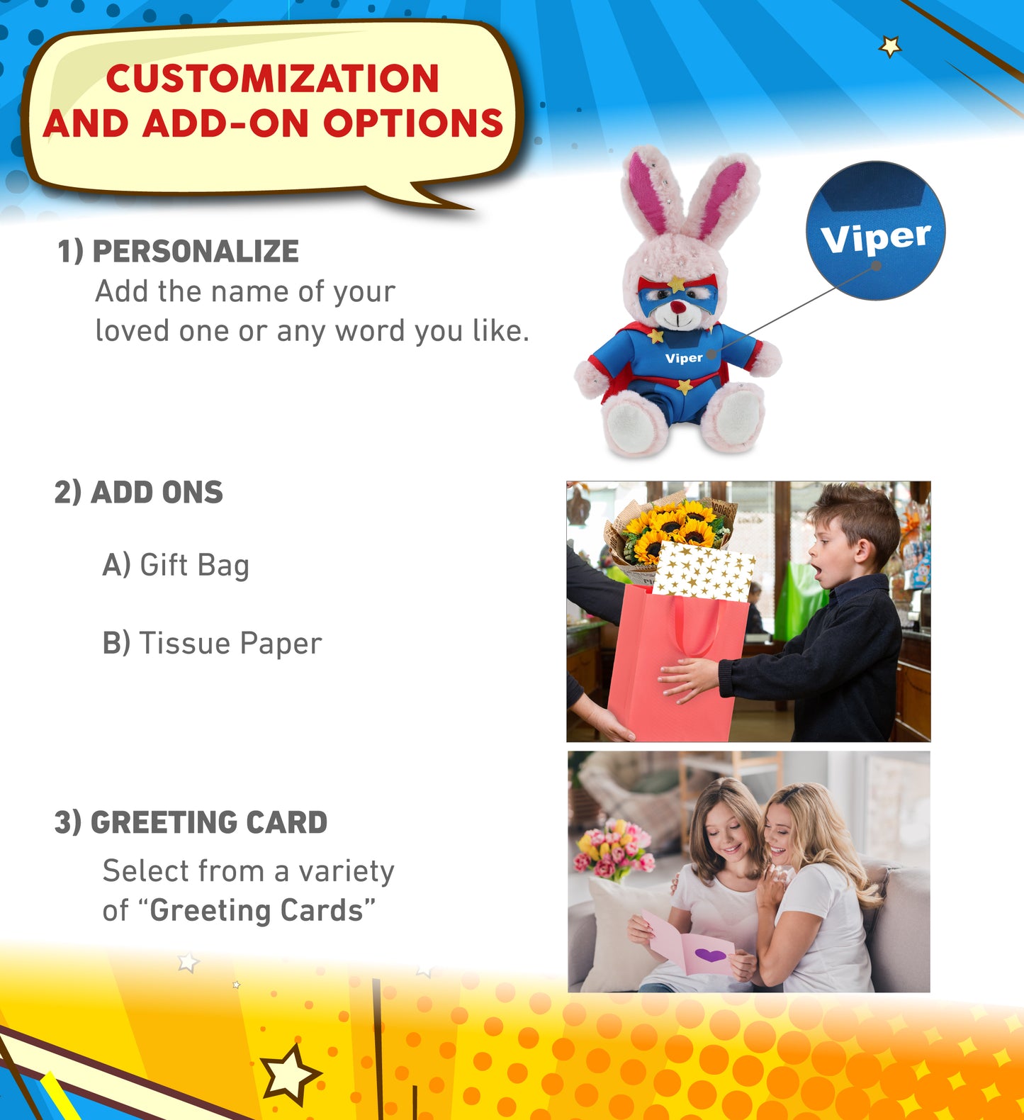 SPARKLING PLUSH - ROSE GOLD BUNNY With SUPER HERO Dress Up
