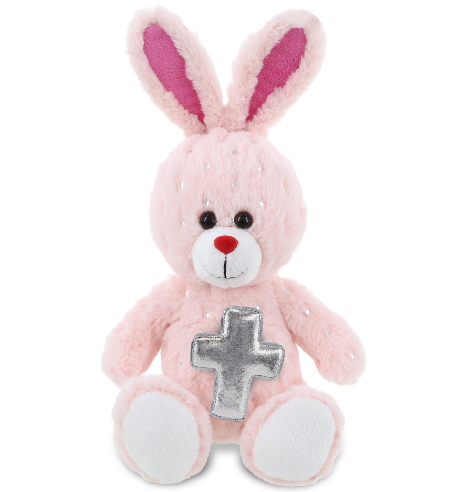 PLUSH CROSS - SPARKLING PLUSH - ROSE GOLD BUNNY