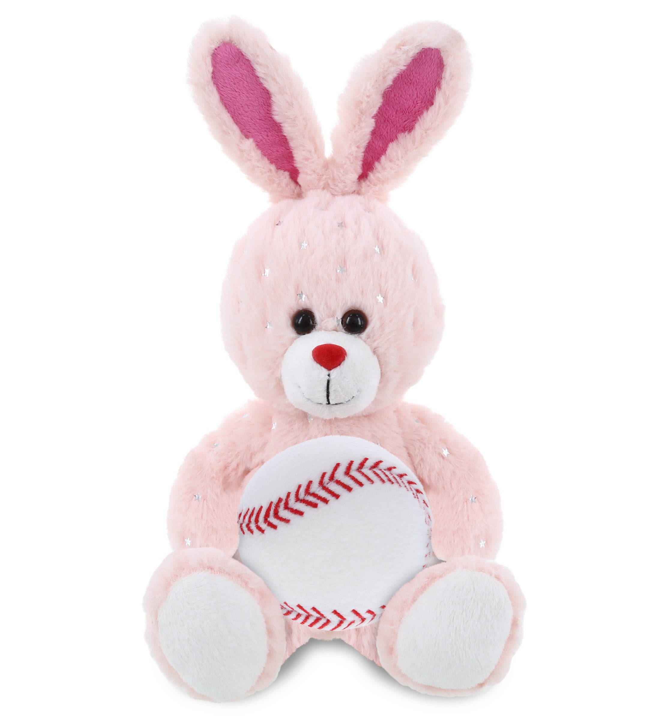 PLUSH BASEBALL - SPARKLING PLUSH - ROSE GOLD BUNNY