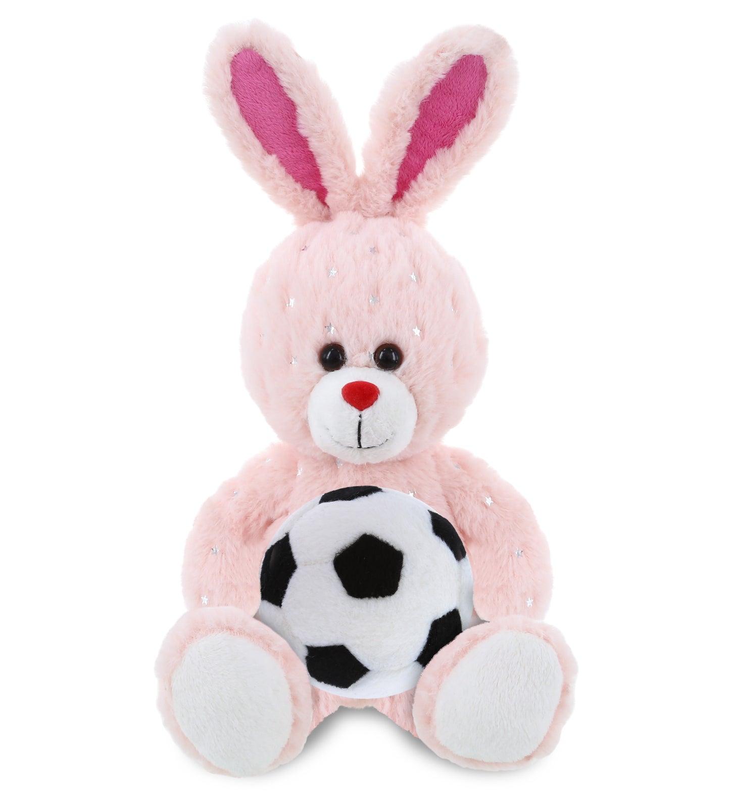 PLUSH SOCCER BALL - SPARKLING PLUSH - ROSE GOLD BUNNY