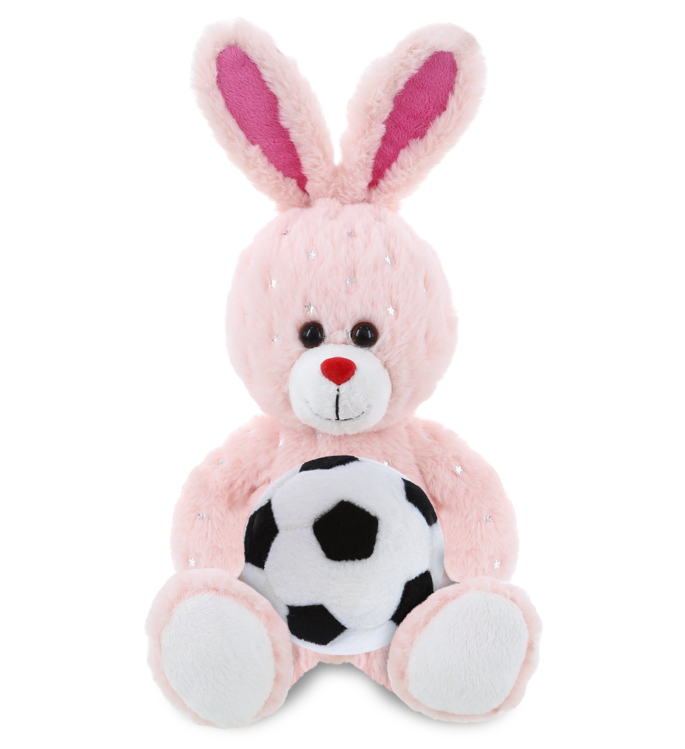 PLUSH SOCCER BALL - SPARKLING PLUSH - ROSE GOLD BUNNY