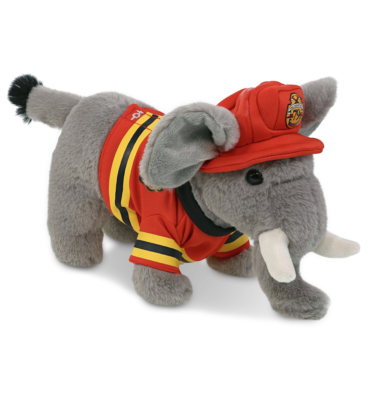 PLUSH FIREMAN - SUPER-SOFT PLUSH - STANDING ELEPHANT 7.5"