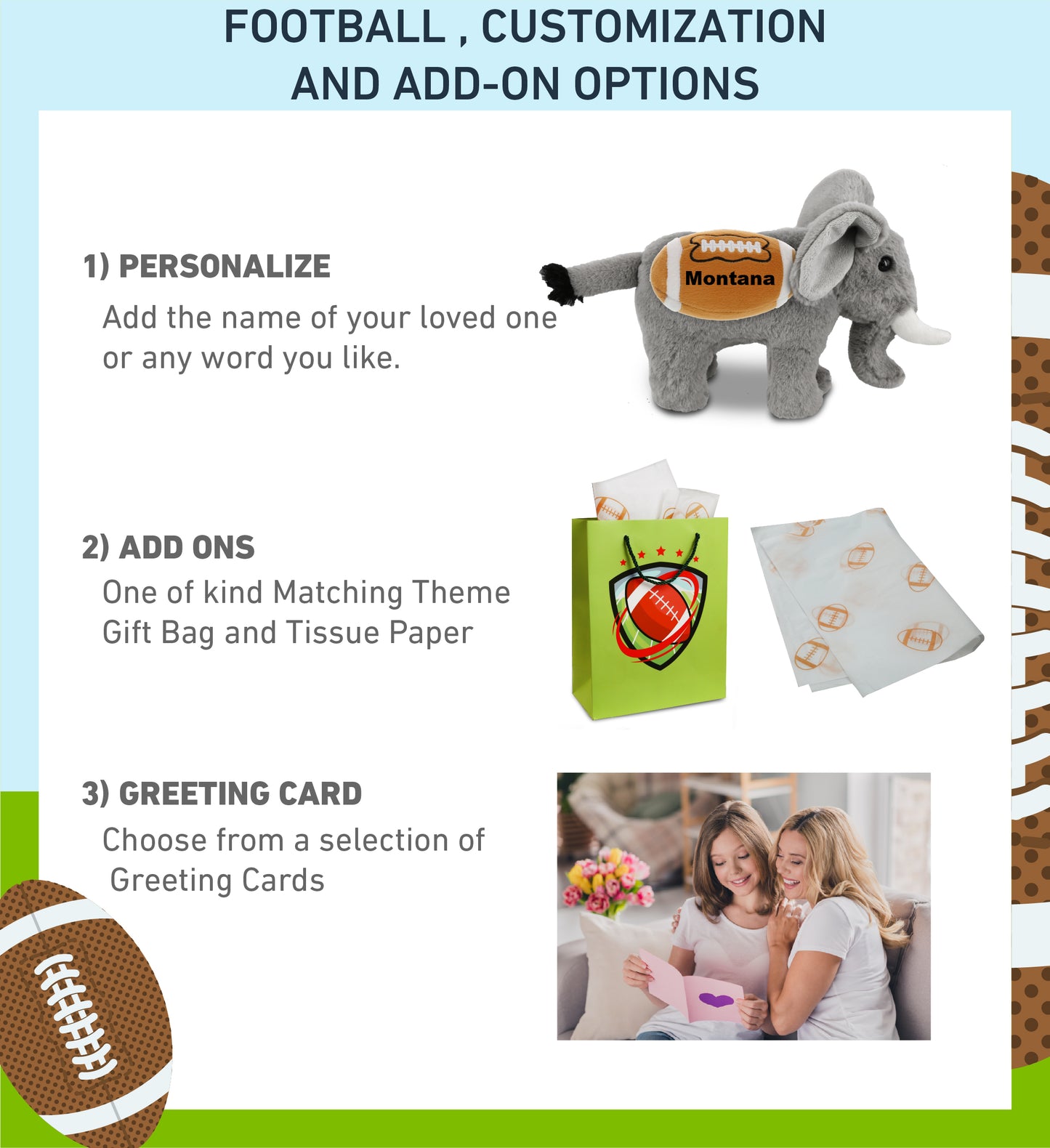 SUPER-SOFT PLUSH - STANDING ELEPHANT 7.5" WITH FOOTBALL PLUSH
