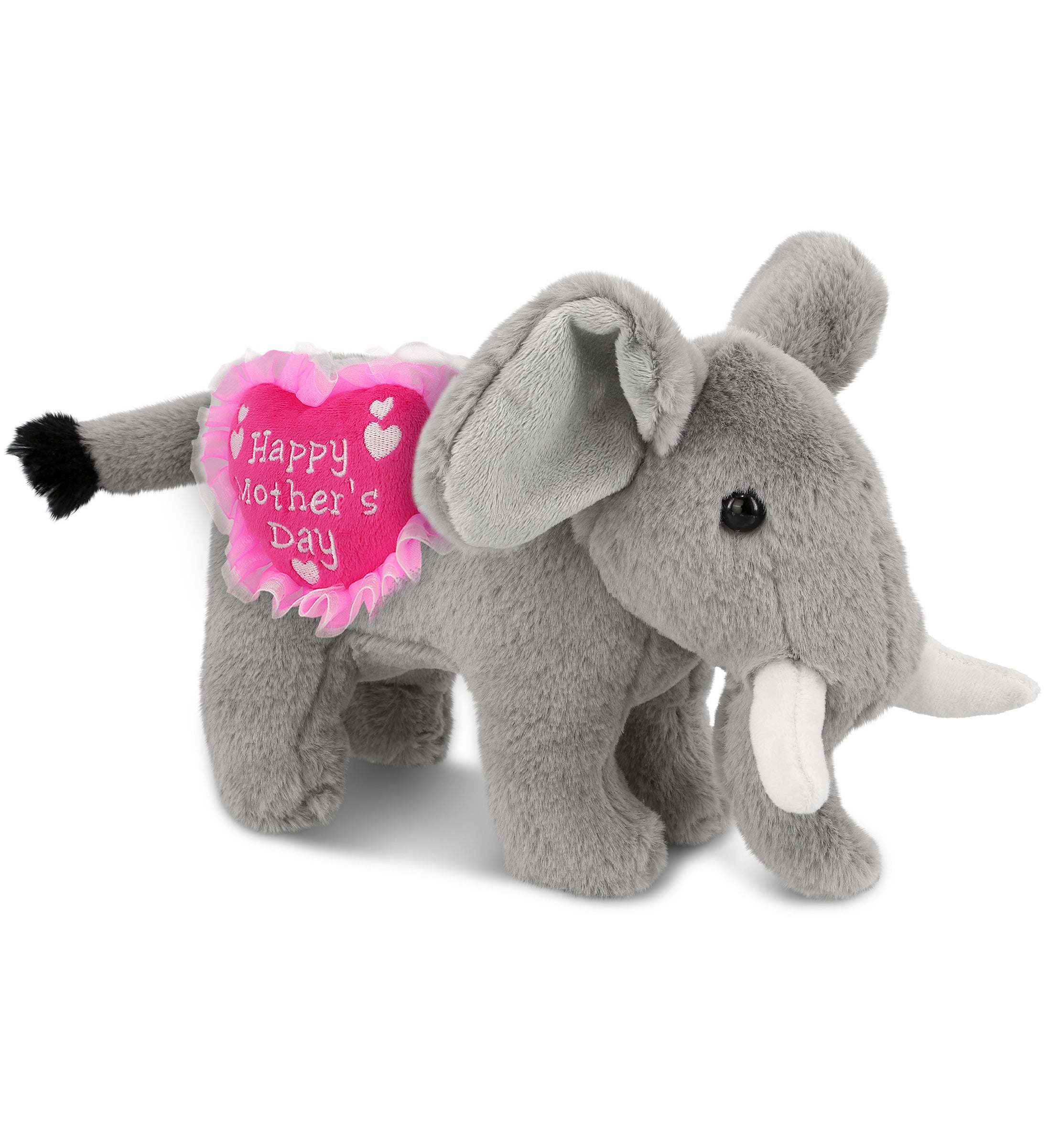 PLUSH MOTHERS DAY HEART - SUPER-SOFT PLUSH - STANDING ELEPHANT 7.5"