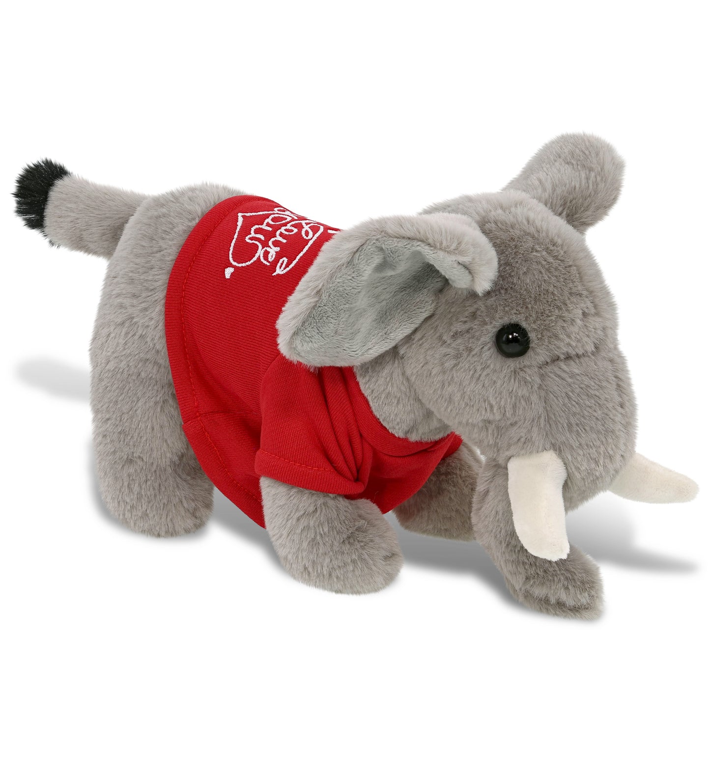 PLUSH I LOVE YOU RED SHIRT- SUPER-SOFT PLUSH - STANDING ELEPHANT 7.5"