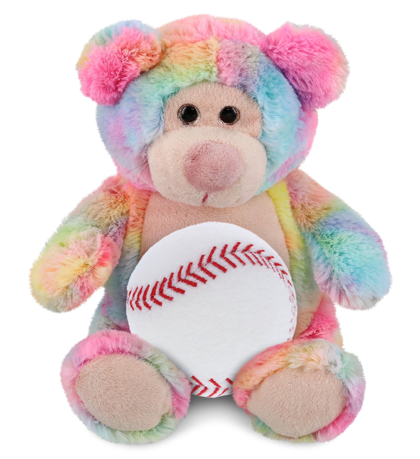 PLUSH BASEBALL - SUPER-SOFT PLUSH - RAINBOW BEAR 9"