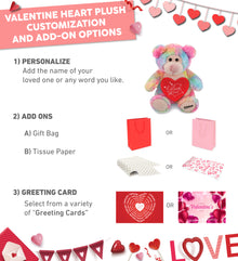PLUSH I LOVE YOU RED HEART - SUPER-SOFT PLUSH - RAINBOW BEAR 9"