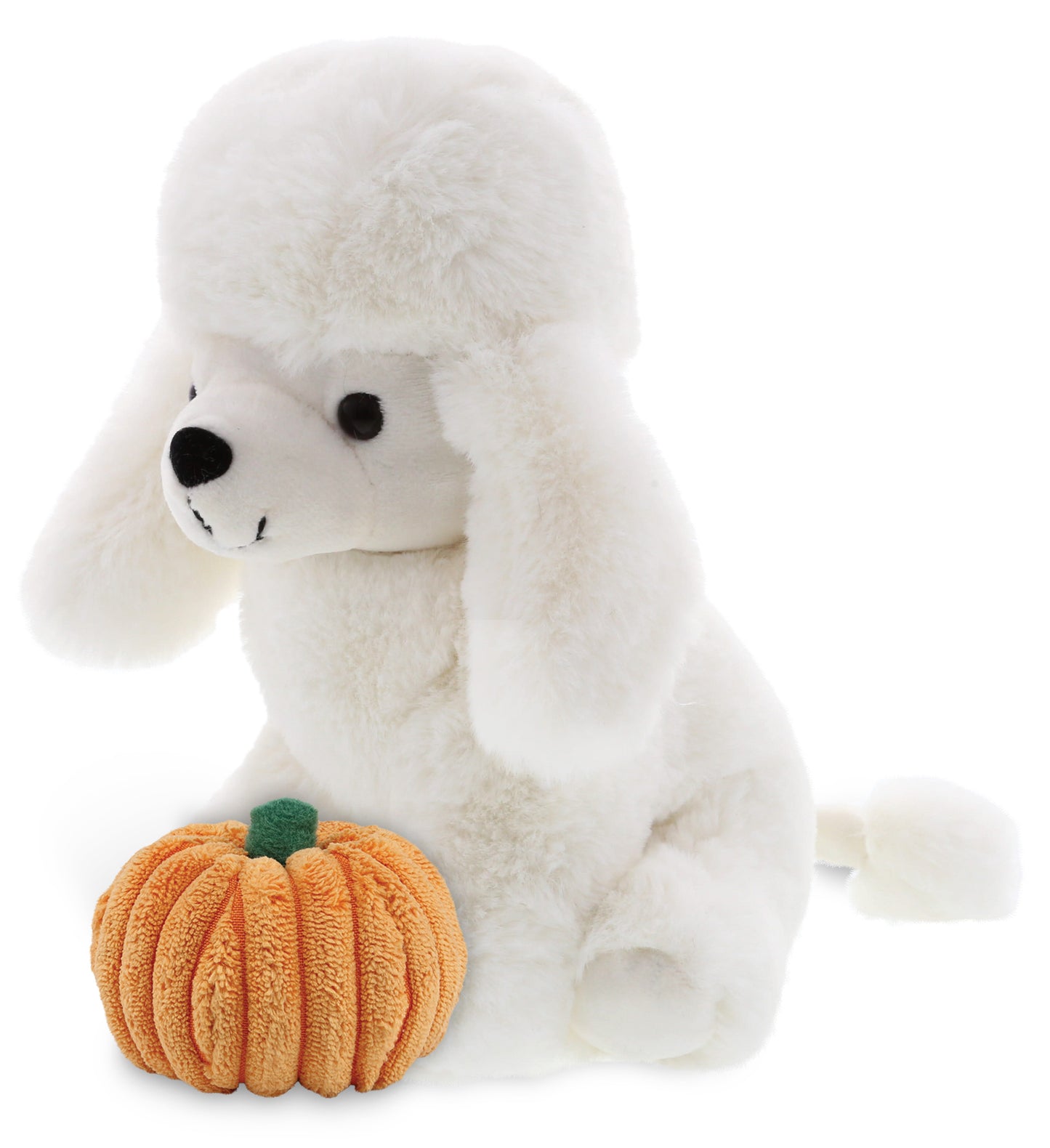 PLUSH PUMPKIN - SUPER SOFT PLUSH - WHITE POODLE DOG
