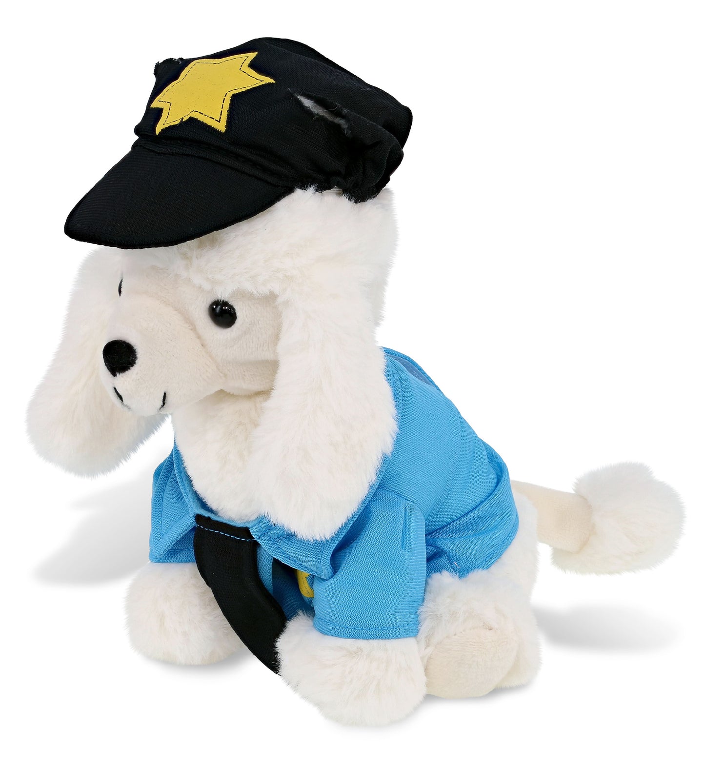 PLUSH POLICE - SUPER SOFT PLUSH - WHITE POODLE DOG