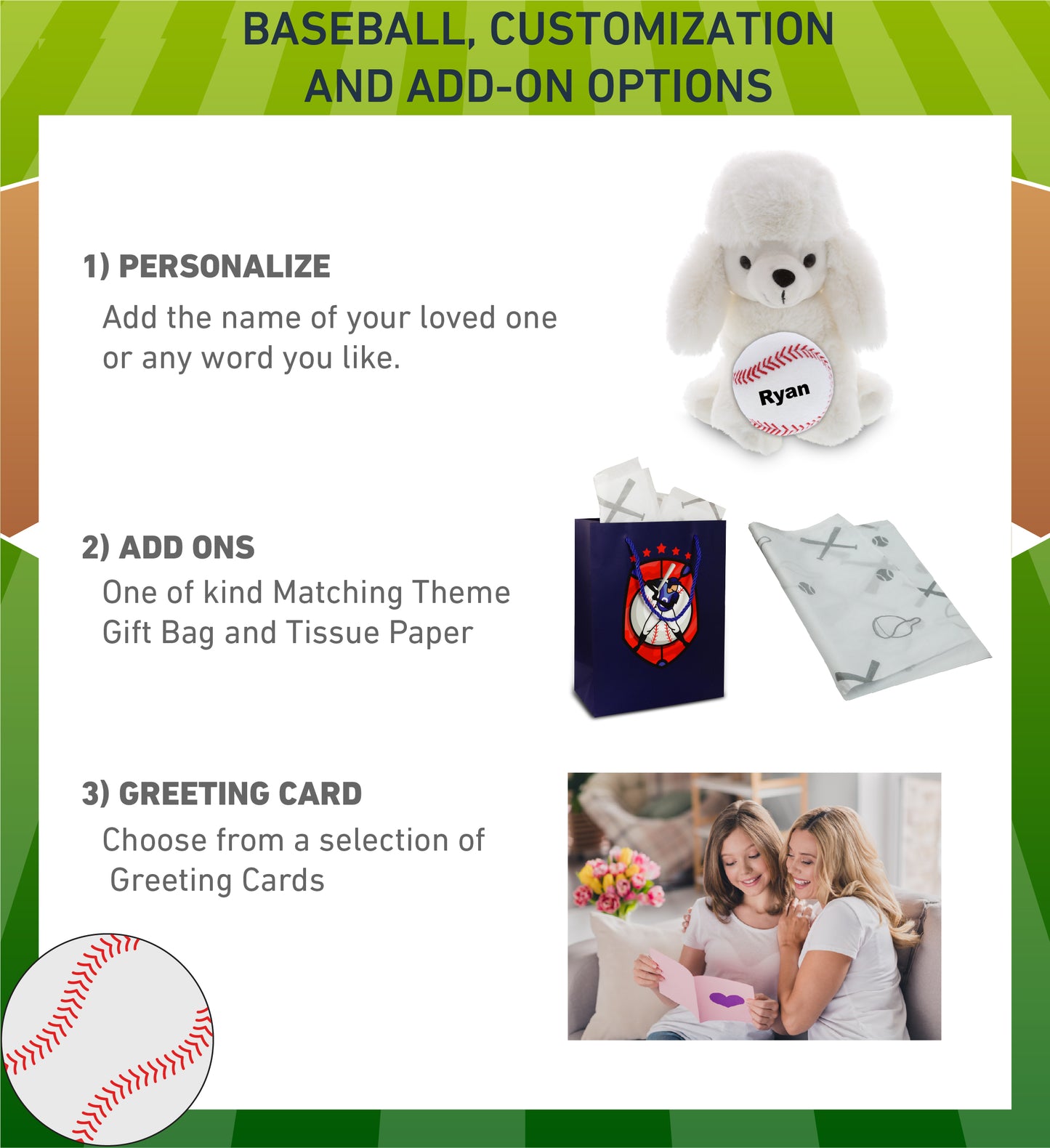 SUPER SOFT PLUSH - WHITE POODLE DOG WITH BASEBALL PLUSH