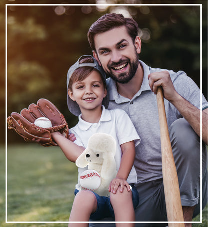 SUPER SOFT PLUSH - WHITE POODLE DOG WITH BASEBALL PLUSH