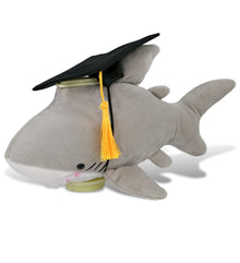 DolliBu Shark - Plush Bank Graduation Toy with Cap with Tassel Outfit - 9 Inch