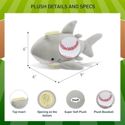 PLUSH BANK - SHARK WITH BASEBALL PLUSH