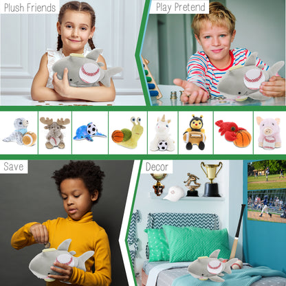 PLUSH BANK - SHARK WITH BASEBALL PLUSH