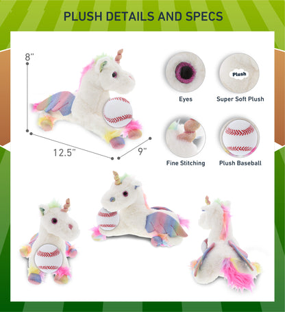 SUPER SOFT PLUSH - ROYAL FLYING UNICORN WITH BASEBALL PLUSH