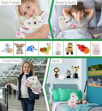 SUPER SOFT PLUSH - ROYAL FLYING UNICORN WITH BASEBALL PLUSH