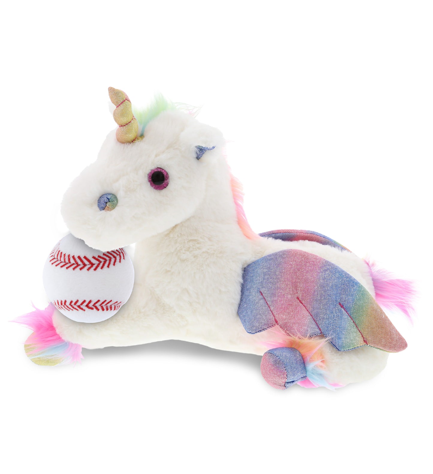 SUPER SOFT PLUSH - ROYAL FLYING UNICORN WITH BASEBALL PLUSH