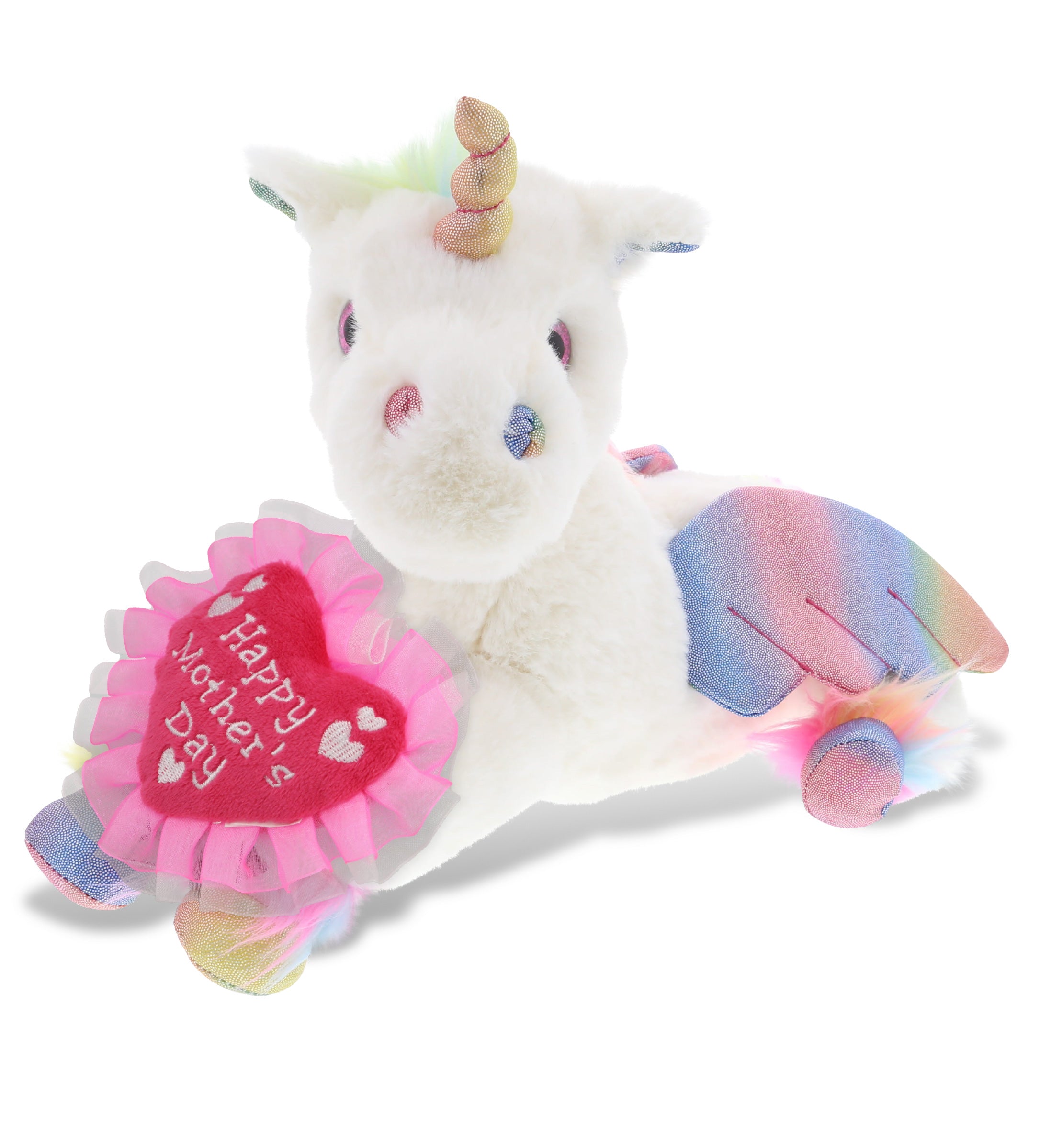PLUSH MOTHERS DAY HEART - SUPER SOFT PLUSH - ROYAL FLYING UNICORN