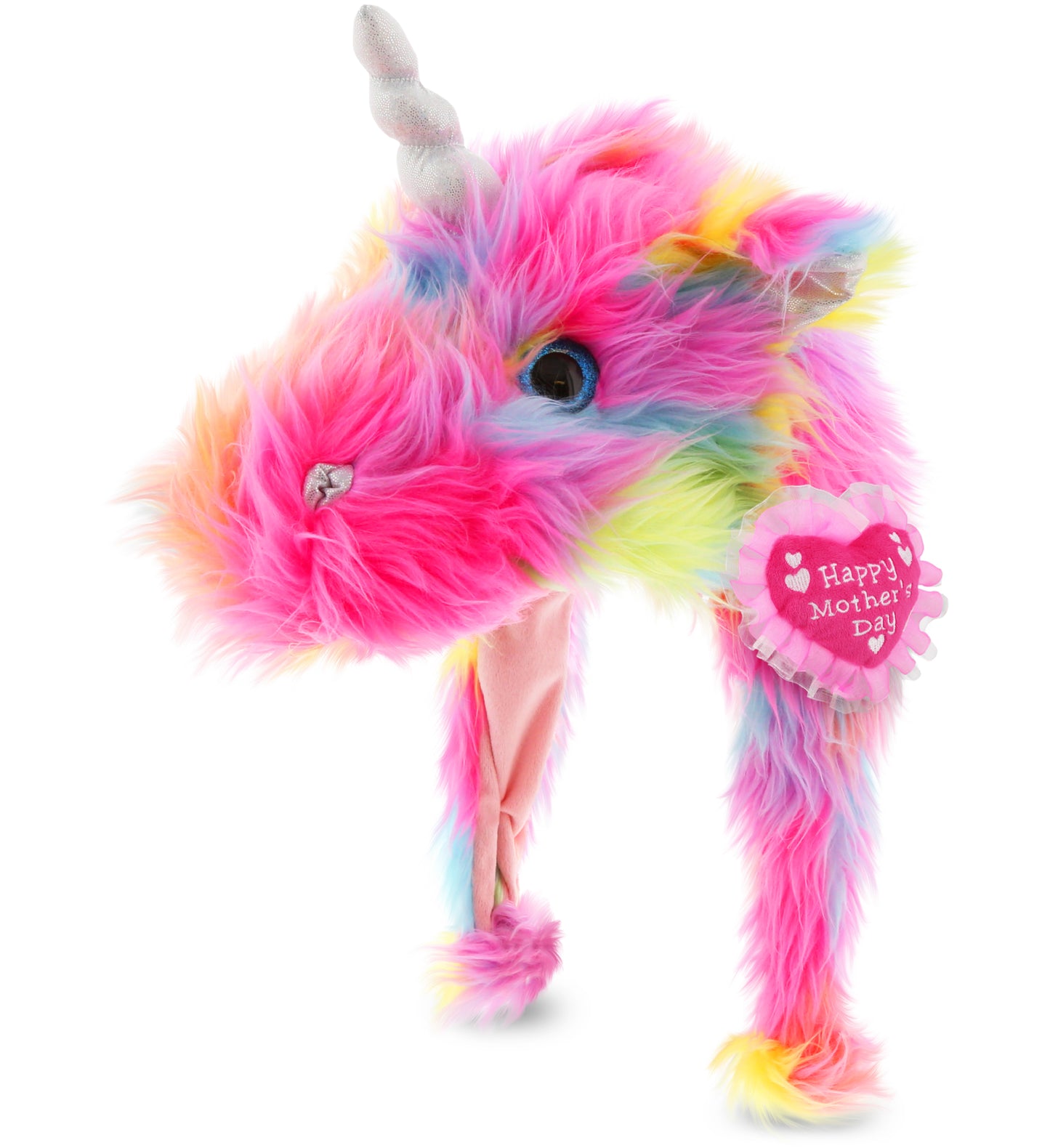 PLUSH MOTHERS DAY HEART - SUPER SOFT PLUSH HAT - RAINBOW DRAGONCORN