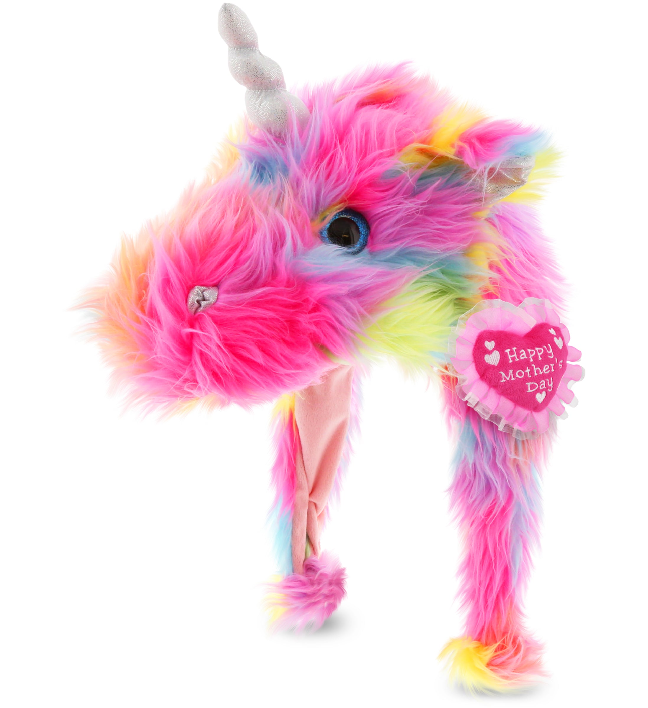 PLUSH MOTHERS DAY HEART - SUPER SOFT PLUSH HAT - RAINBOW DRAGONCORN