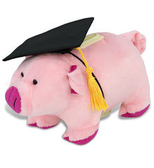 DolliBu Pig - Plush Bank Graduation with a Graduation Cap with Tassel, 9 Inches