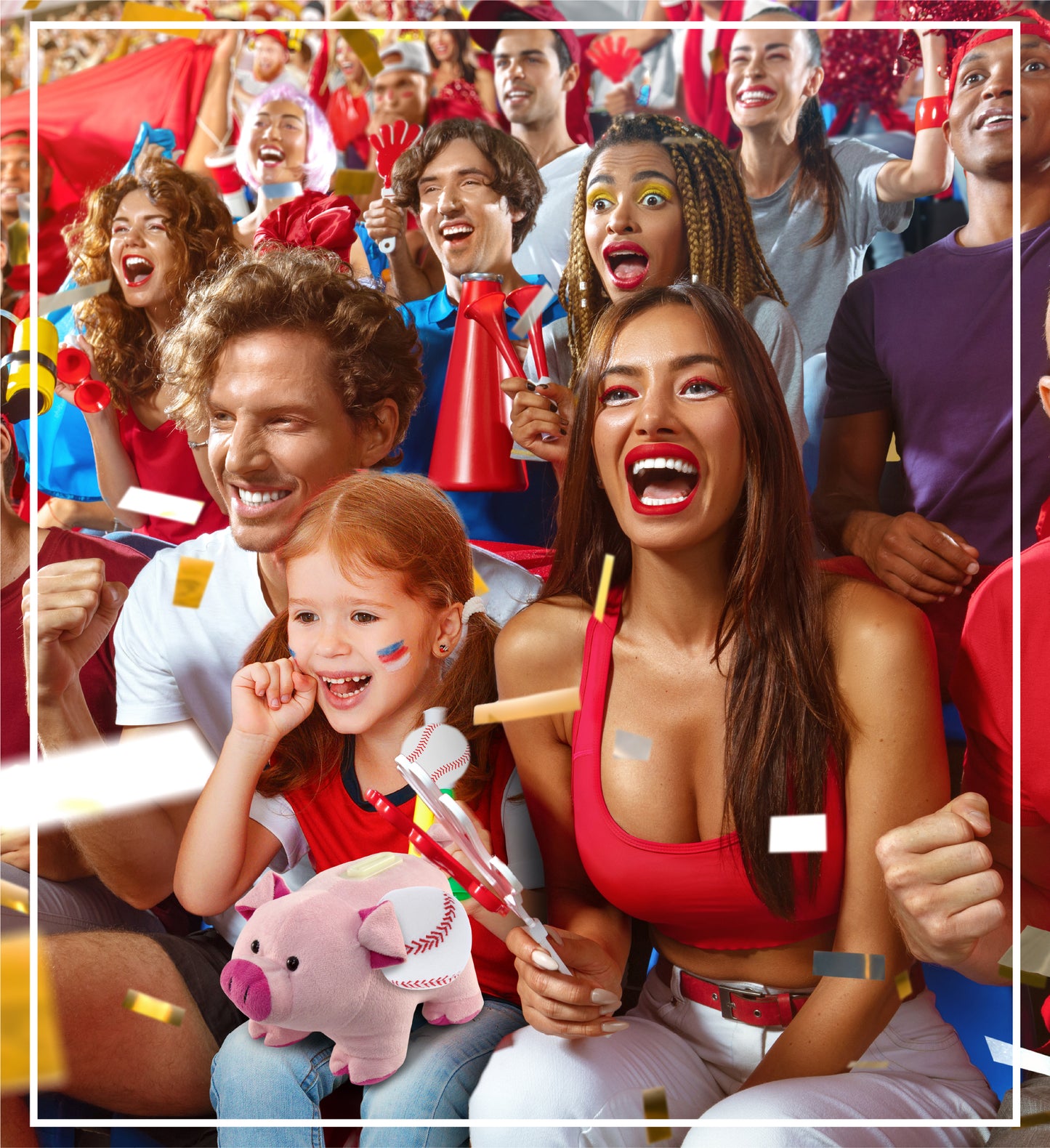 PLUSH BANK - PIG WITH BASEBALL PLUSH