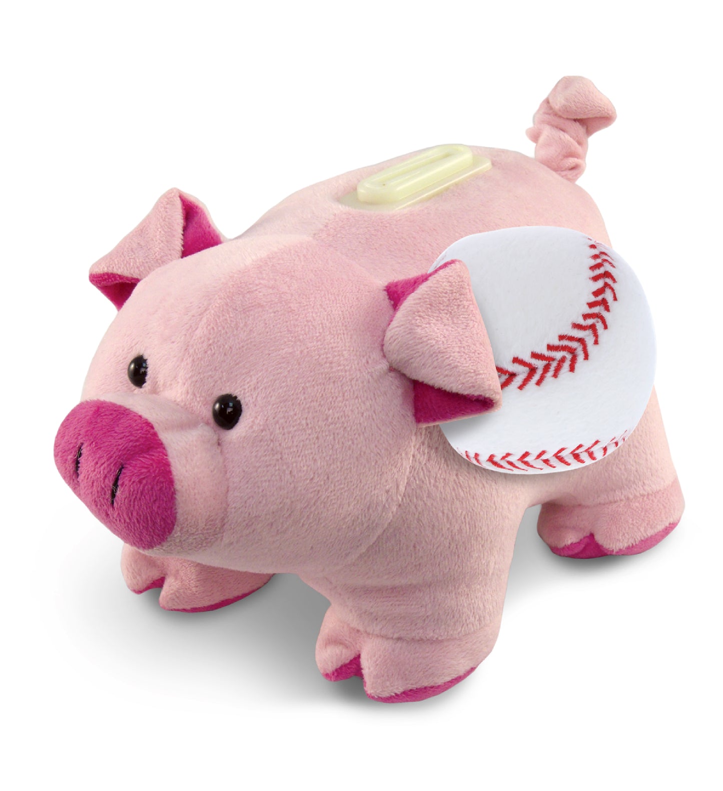 PLUSH BANK - PIG WITH BASEBALL PLUSH