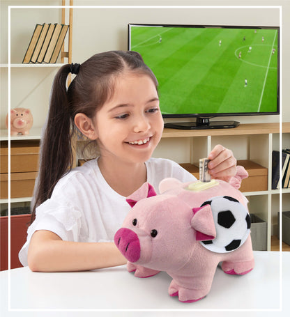 PLUSH BANK - PIG WITH SOCCER PLUSH