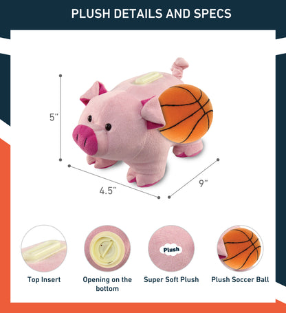 PLUSH BANK - PIG WITH BASKETBALL PLUSH