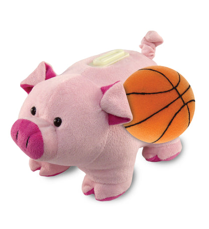 PLUSH BANK - PIG WITH BASKETBALL PLUSH